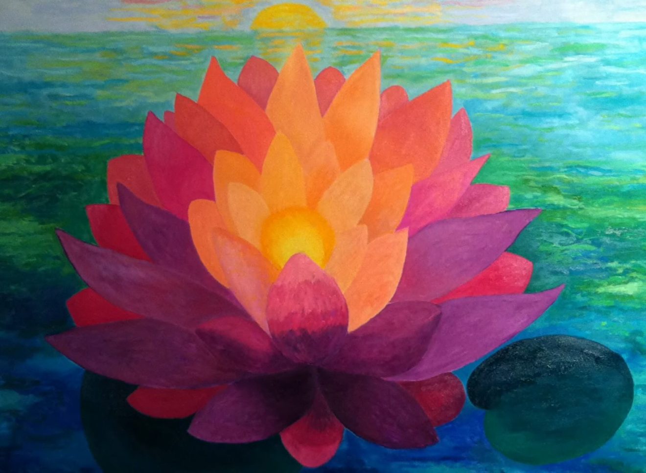 Meditación con flor